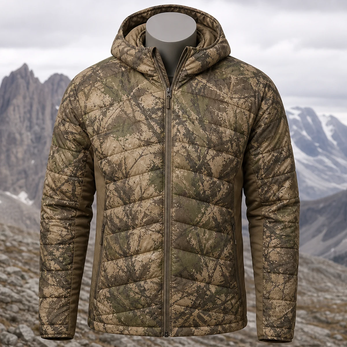 Non-branded insulated hunting jacket scene